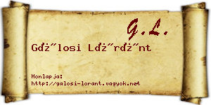 Gálosi Lóránt névjegykártya